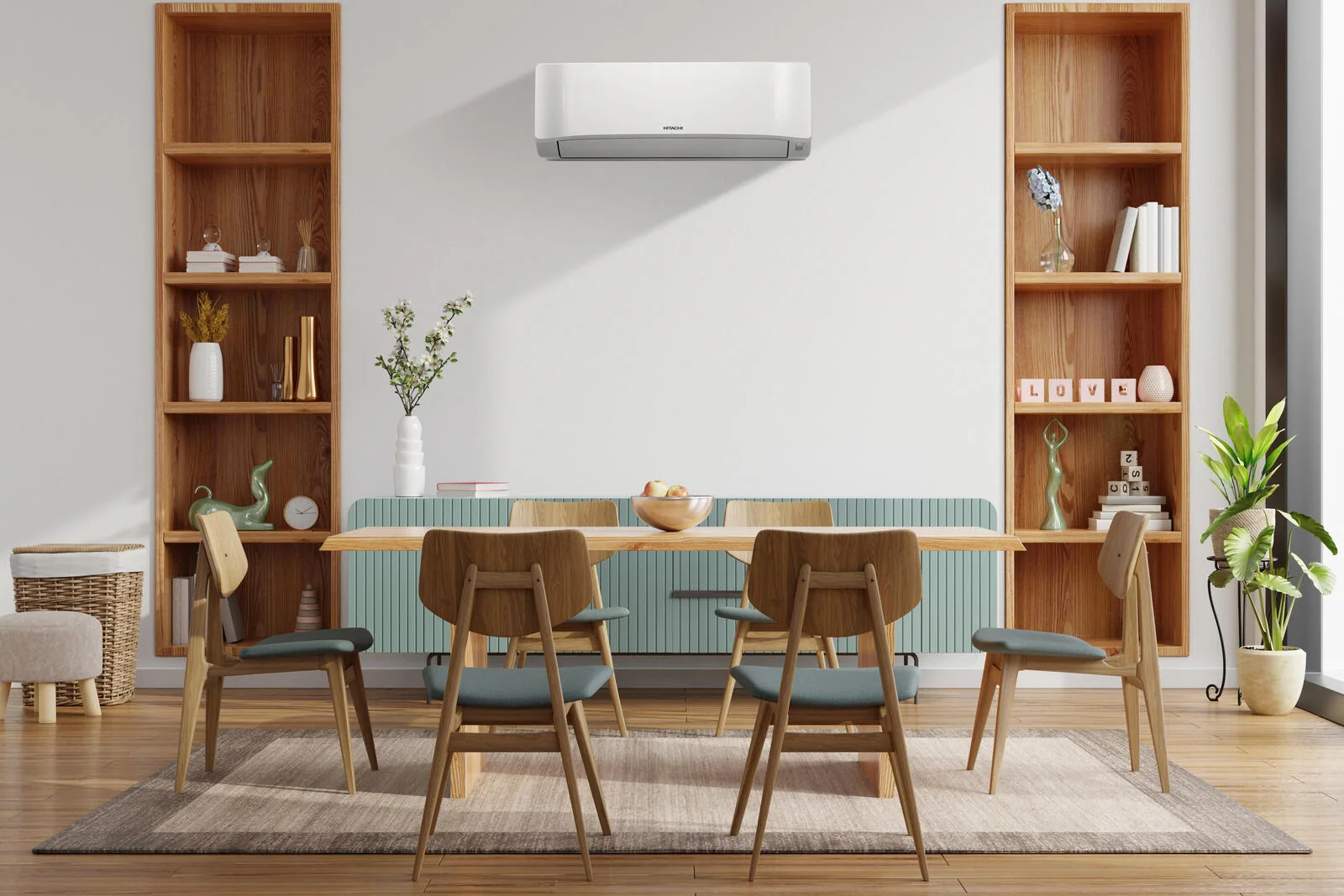 Unité intérieure Hitachi airHome installée dans une pièce de vie
